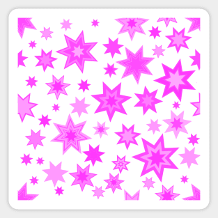 Hot Pink Stars on White 5748 Sticker